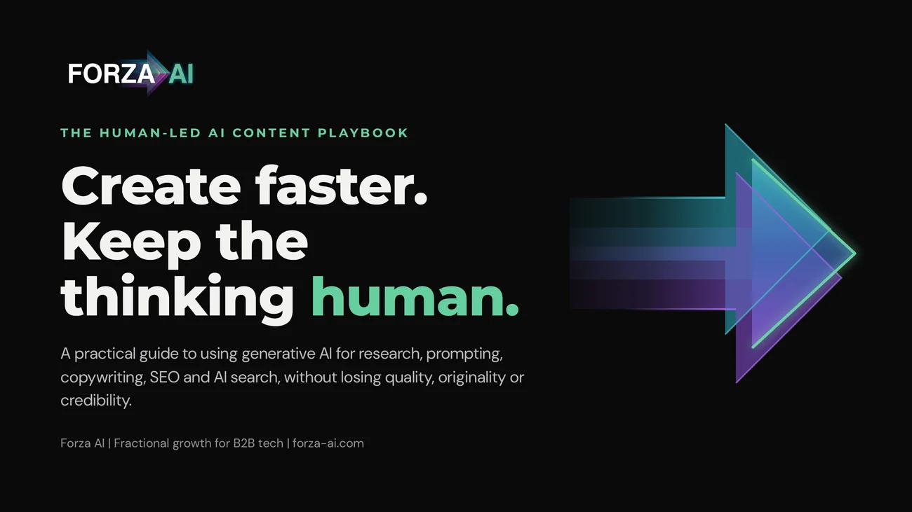 Cover of The Human-Led AI Content Playbook by FORZA AI